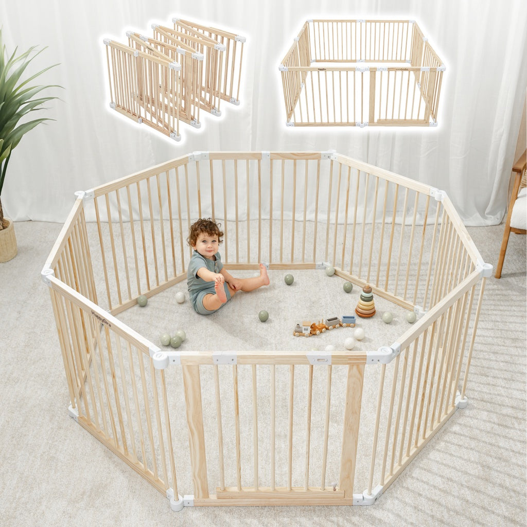 Customizable Natural Timber Baby Playpen