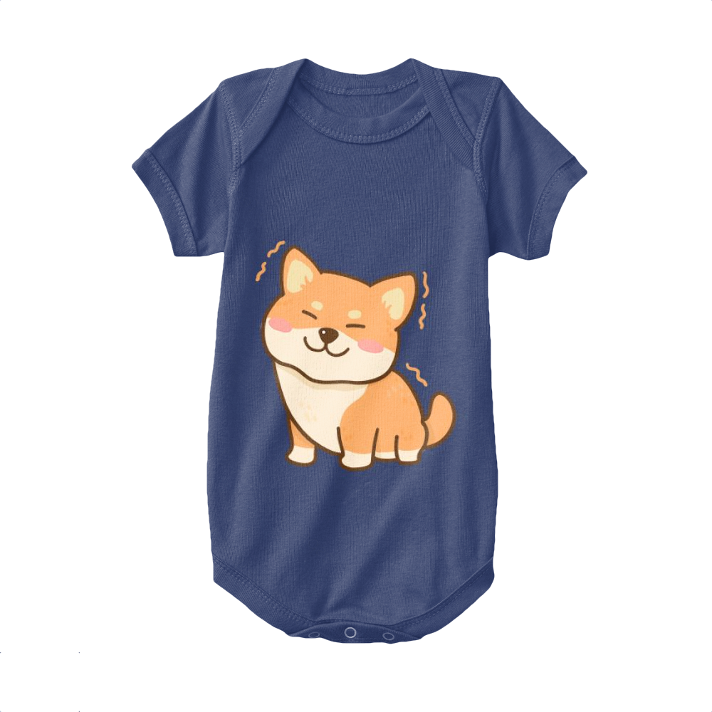 Navy,Baby Onesie,Shiba Inu,Lovely Shiba Inu