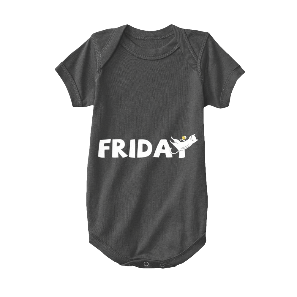 Black,Baby Onesie,Cat,Cat Drinking Beer on Friday