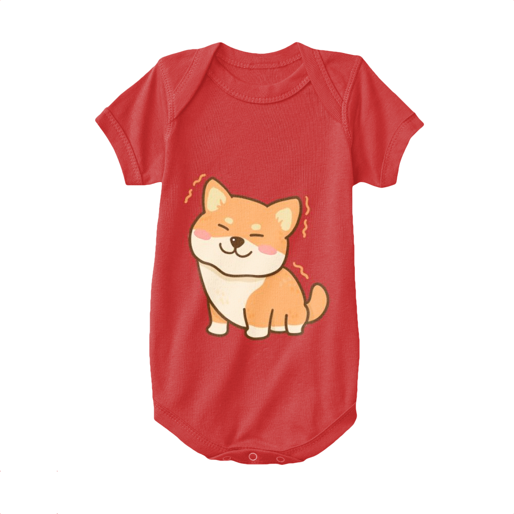 Red,Baby Onesie,Shiba Inu,Lovely Shiba Inu