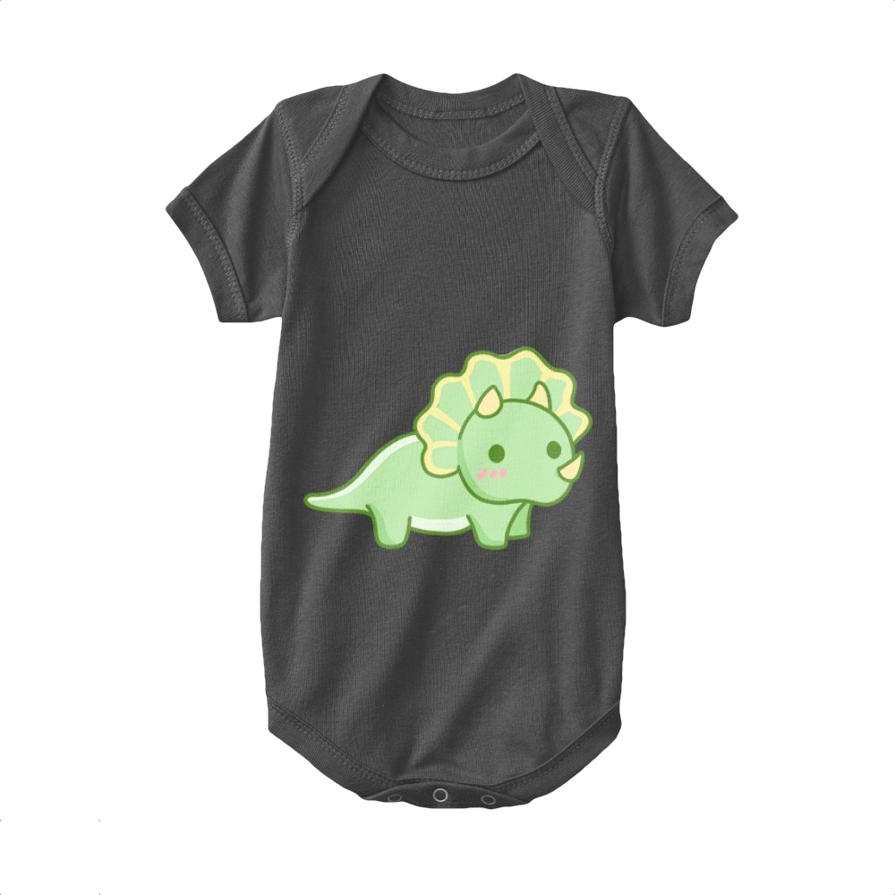 Black,Baby Onesie,Dinosaur,Herbivore Triceratops