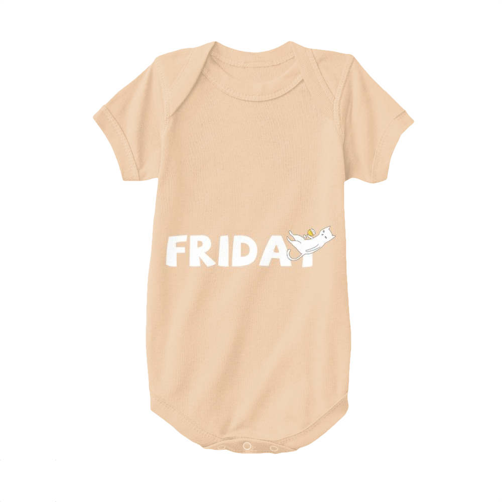 Apricot,Baby Onesie,Cat,Cat Drinking Beer on Friday