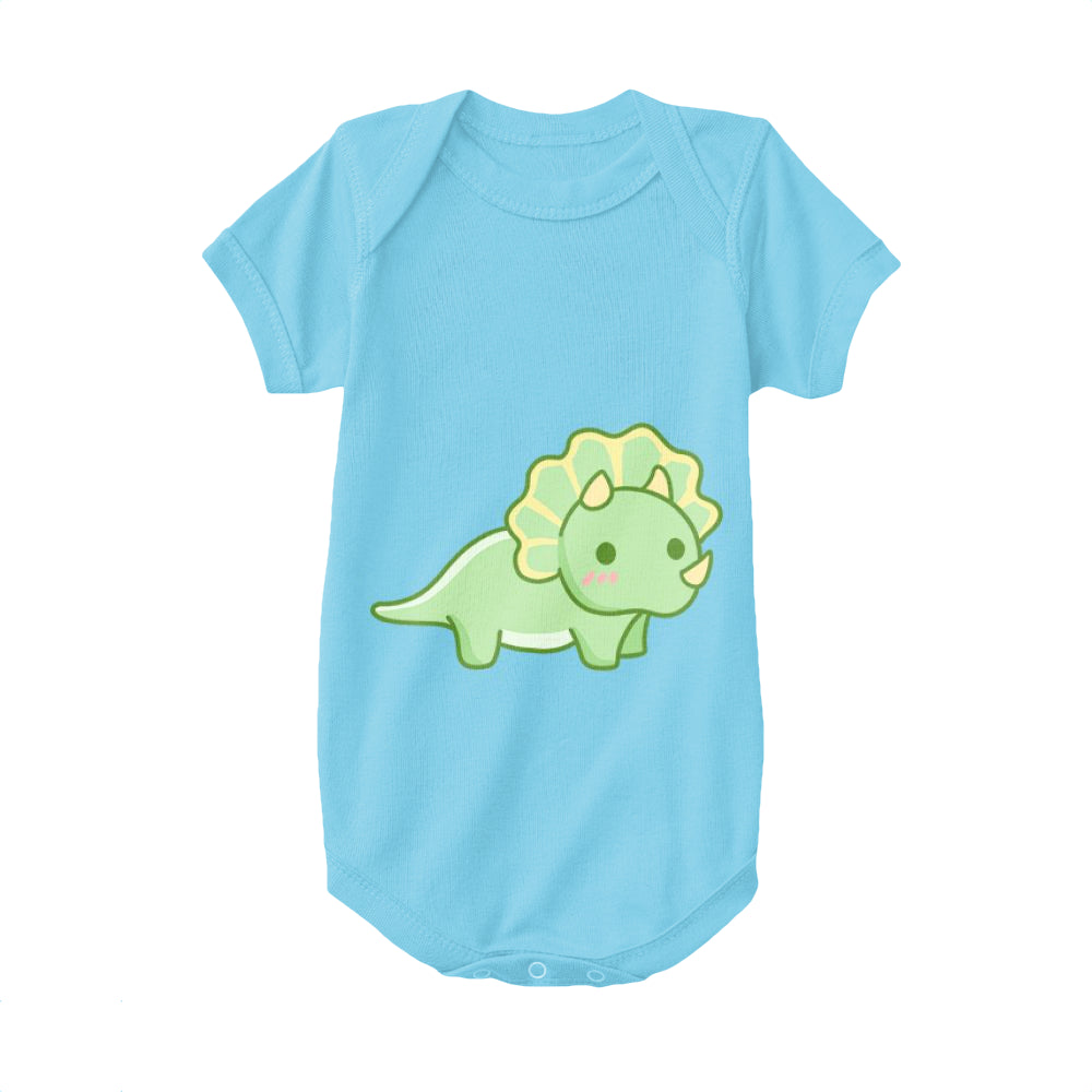 Light Blue,Baby Onesie,Dinosaur,Herbivore Triceratops