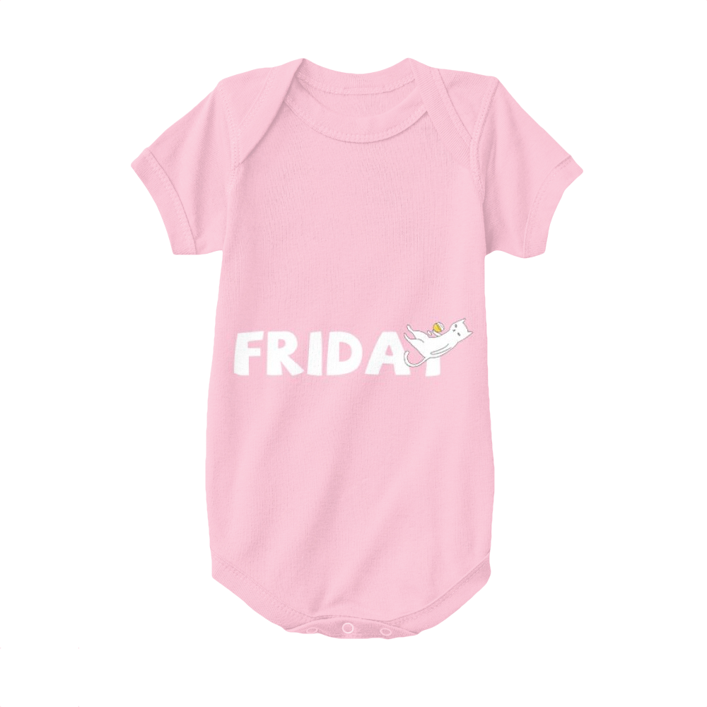 Pink,Baby Onesie,Cat,Cat Drinking Beer on Friday