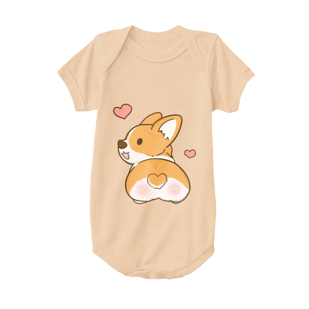 Apricot,Baby Onesie,Welsh Corgi,Corgi With Heart Tail