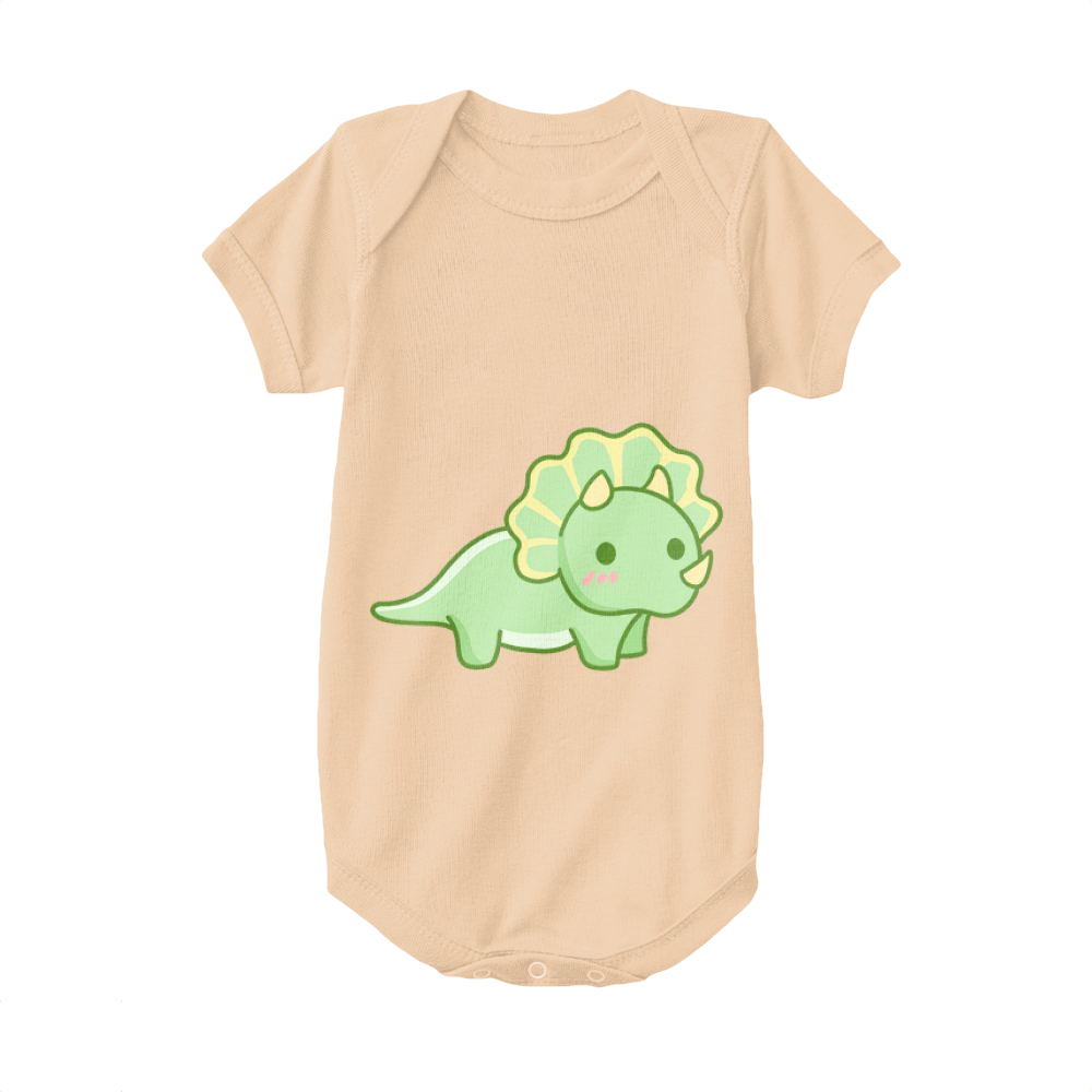 Apricot,Baby Onesie,Dinosaur,Herbivore Triceratops