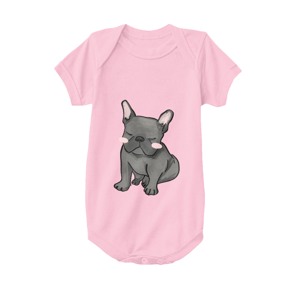 Pink,Baby Onesie, French Bulldog,Sit And Sleep