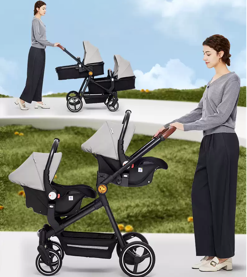 Portable Tandem Baby Stroller