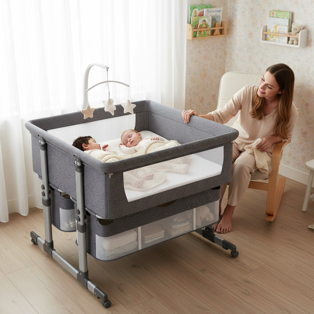Bedside Bassinet for Twins