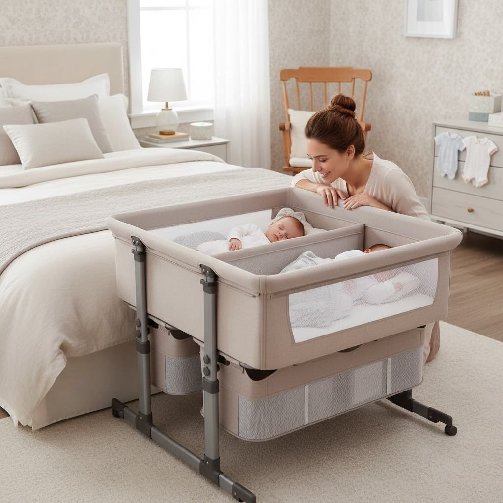 Bedside Bassinet for Twins