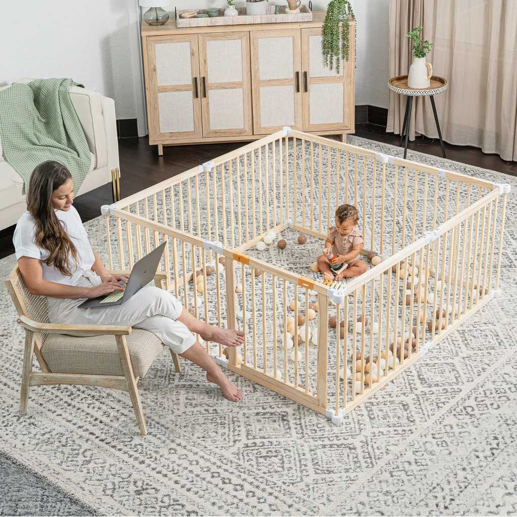 Natural Timber Baby Playpen