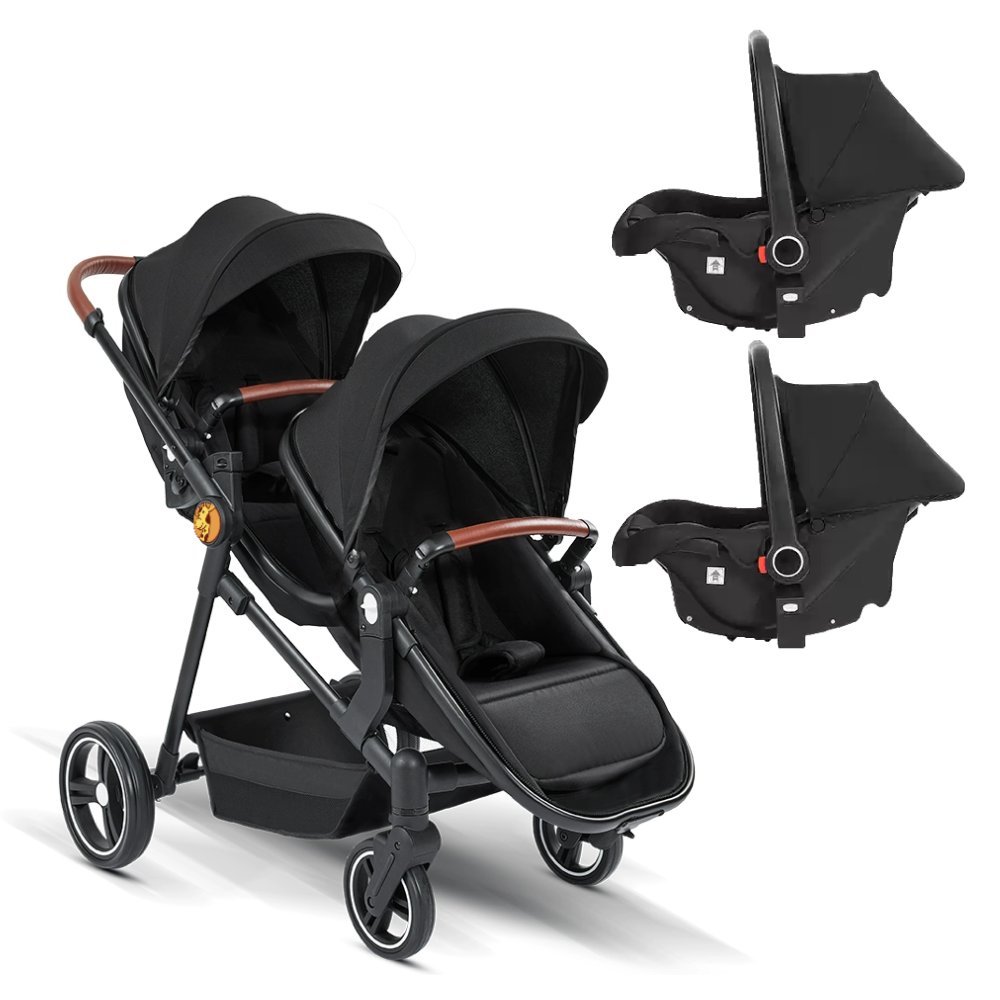 Portable Tandem Stroller & Car Seats